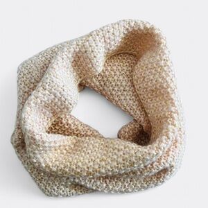 GAP Champagne Cream & Gold Knit Sequin Cowl Neck Scarf Neck Warmer